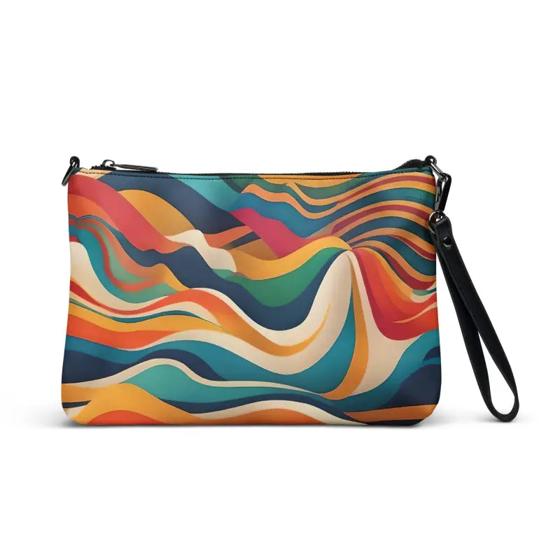 Elevate your Style with a Wavy Stripes Faux Leather Crossbody Bag - Bags