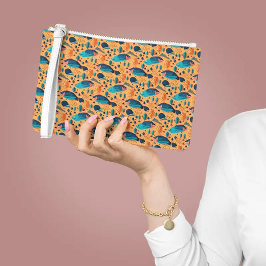 Make Waves with the Chic Fish Pattern Clutch Bag! - one Size Bags