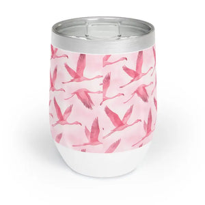 Flamingo Wine Tumbler - Premium Stainless Steel Chic Design - Dipaliz - White / 12oz - Tumblers