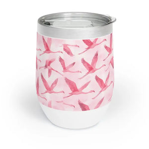 Flamingo Wine Tumbler - Premium Stainless Steel Chic Design - Dipaliz - White / 12oz - Tumblers