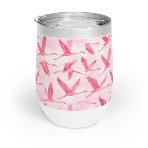 Flamingo Wine Tumbler - Premium Stainless Steel Chic Design - Dipaliz - White / 12oz - Tumblers