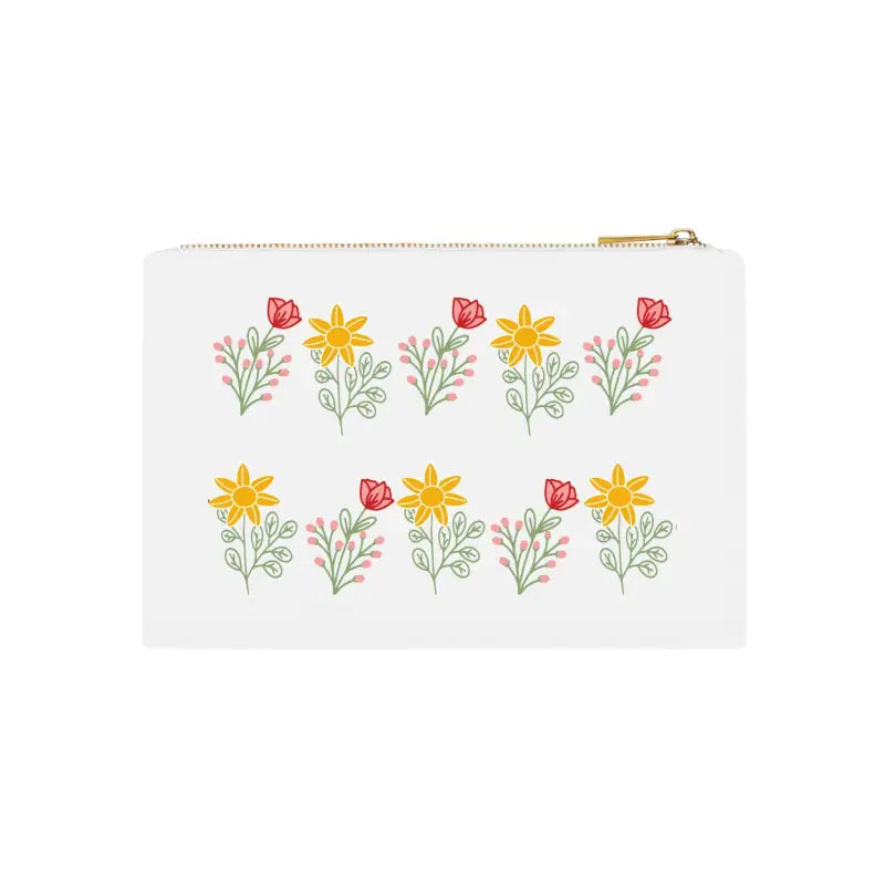 Chic Floral Cotton Canvas Cosmetic Bag for Stylish Organization - White / one Size Bags