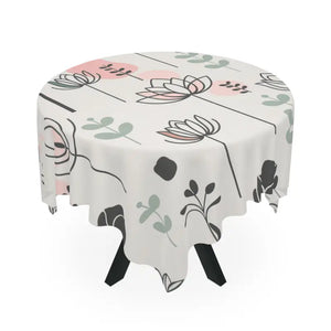 Chic Floral Delight One-sided Print Tablecloth - Dipaliz - one Size / White - Tablecloths