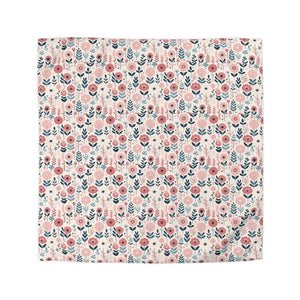 Chic Floral Microfiber Duvet Cover - Vibrant Bedroom Style - Dipaliz - Queen / White - Covers