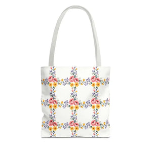Chic Floral Tote Bag - Eco Friendly Spring Shopping - Dipaliz - 13’’ × / White - Totes