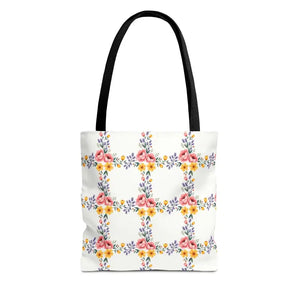 Chic Floral Tote Bag - Eco Friendly Spring Shopping - Dipaliz - 13’’ × / Black - Totes