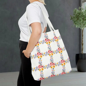 Chic Floral Tote Bag - Eco Friendly Spring Shopping - Dipaliz - Totes
