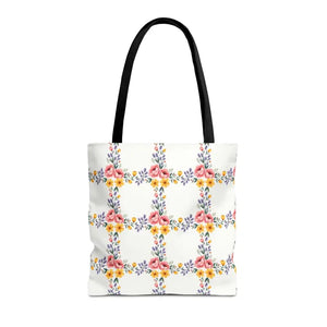 Chic Floral Tote Bag - Eco Friendly Spring Shopping - Dipaliz - 16’’ × / Black - Totes