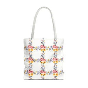 Chic Floral Tote Bag - Eco Friendly Spring Shopping - Dipaliz - 18’’ × / White - Totes