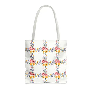 Chic Floral Tote Bag - Eco Friendly Spring Shopping - Dipaliz - 16’’ × / White - Totes
