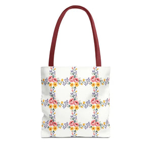 Chic Floral Tote Bag - Eco Friendly Spring Shopping - Dipaliz - 13’’ × / Red - Totes