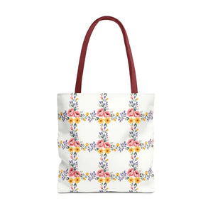 Chic Floral Tote Bag - Eco Friendly Spring Shopping - Dipaliz - 18’’ × / Red - Totes