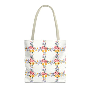 Chic Floral Tote Bag - Eco Friendly Spring Shopping - Dipaliz - 16’’ × / Beige - Totes