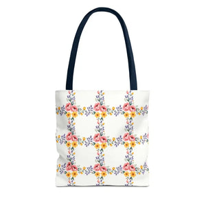 Chic Floral Tote Bag - Eco Friendly Spring Shopping - Dipaliz - 13’’ × / Navy - Totes