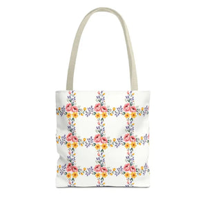 Chic Floral Tote Bag - Eco Friendly Spring Shopping - Dipaliz - 13’’ × / Beige - Totes