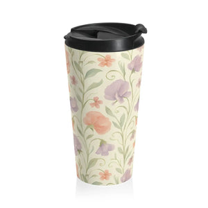 Chic Floral Travel Mug - Insulated Stainless Steel - Dipaliz - Tumblers