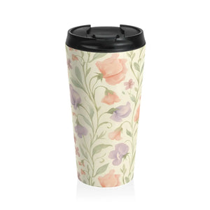 Chic Floral Travel Mug - Insulated Stainless Steel - Dipaliz - Tumblers