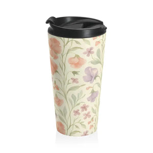Travel Mug Chic Floral Design Nature Adventure Style - Dipaliz - 15oz - Tumblers