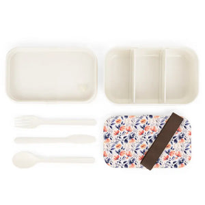 Bento Lunchbox Wooden Lid Delicate Floral Pattern - Dipaliz - one Size - Lunch Box Sets