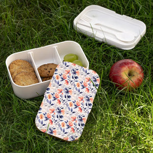 Bento Lunchbox Wooden Lid Delicate Floral Pattern - Dipaliz - one Size - Lunch Box Sets