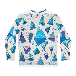 Men’s Long Sleeve Triangle Geometric Pattern Tee - Dipaliz - T-shirts