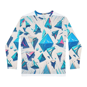 Men’s Long Sleeve Triangle Geometric Pattern Tee - Dipaliz - T-shirts