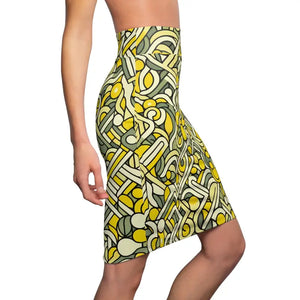 Chic Geometric Print Pencil Skirt Bold Statement Design - Dipaliz - Skirts