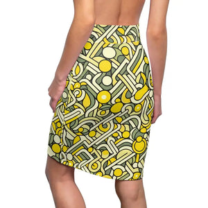 Chic Geometric Print Pencil Skirt Bold Statement Design - Dipaliz - Skirts