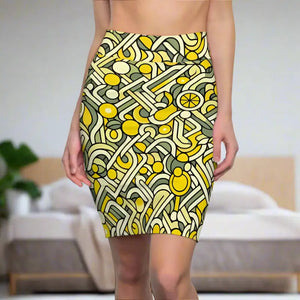 Chic Geometric Print Pencil Skirt Bold Statement Design - Dipaliz - Skirts