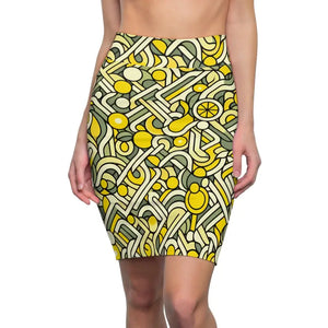 Chic Geometric Print Pencil Skirt Bold Statement Design - Dipaliz - Xs / 4 Oz. - Skirts