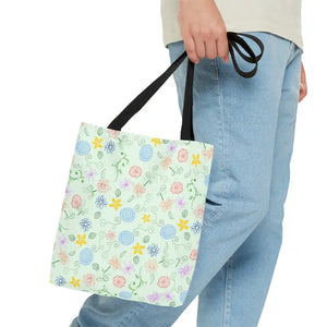 Green Tote Bag - Bold Floral Pattern Design - Dipaliz - Small - Bags