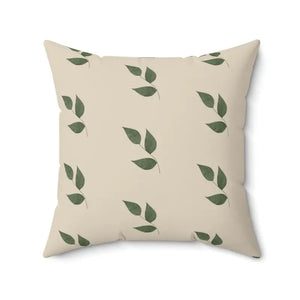 Green Leaves Pattern Polyester Square Pillow - Fresh Garden Vibes - Dipaliz - 20’’ × - Throw Pillows