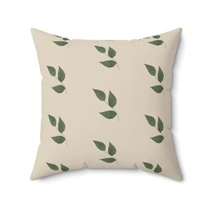 Green Leaves Pattern Polyester Square Pillow - Fresh Garden Vibes - Dipaliz - Throw Pillows