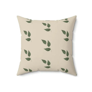 Green Leaves Pattern Polyester Square Pillow - Fresh Garden Vibes - Dipaliz - Throw Pillows