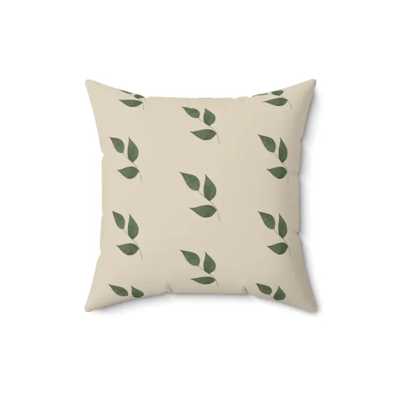 Green Leaves Pattern Polyester Square Pillow - Home Decor