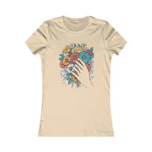 Hand Holding Bouquet Paint Illustration Women’s Favorite Tee - Dipaliz - l / Soft Cream - T-shirts