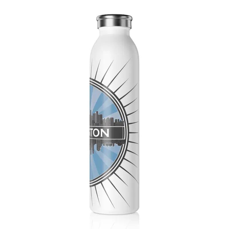 Houston Skyline Chic Stainless Steel Water Bottle - Stay & Hydrated - 20oz / White