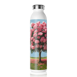 Slim Water Bottle Rose Tree Fashion Hydration - Dipaliz - 20oz / White - Bottles