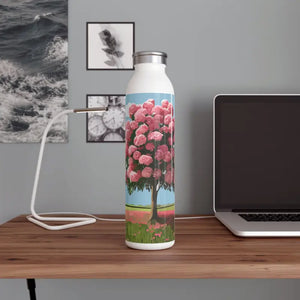 Slim Water Bottle Rose Tree Fashion Hydration - Dipaliz - 20oz / White - Bottles