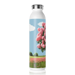 Slim Water Bottle Rose Tree Fashion Hydration - Dipaliz - 20oz / White - Bottles