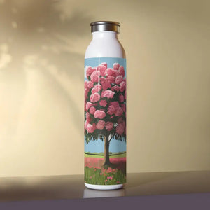 Slim Water Bottle Rose Tree Fashion Hydration - Dipaliz - 20oz / White - Bottles