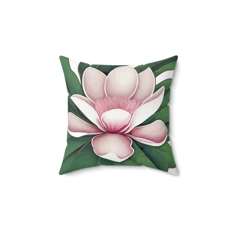 Elevate your Space with a Large Pink Magnolia Polyester Pillow - 14’’ × Home Decor