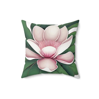 Elevate your Space with a Large Pink Magnolia Polyester Pillow - Home Decor