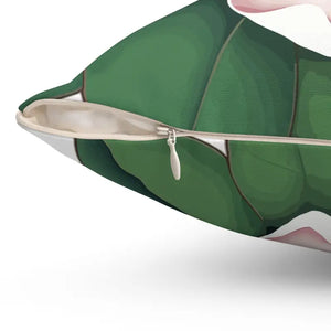 Large Pink Magnolia Spun Polyester Square Pillow - Dipaliz - Throw Pillows