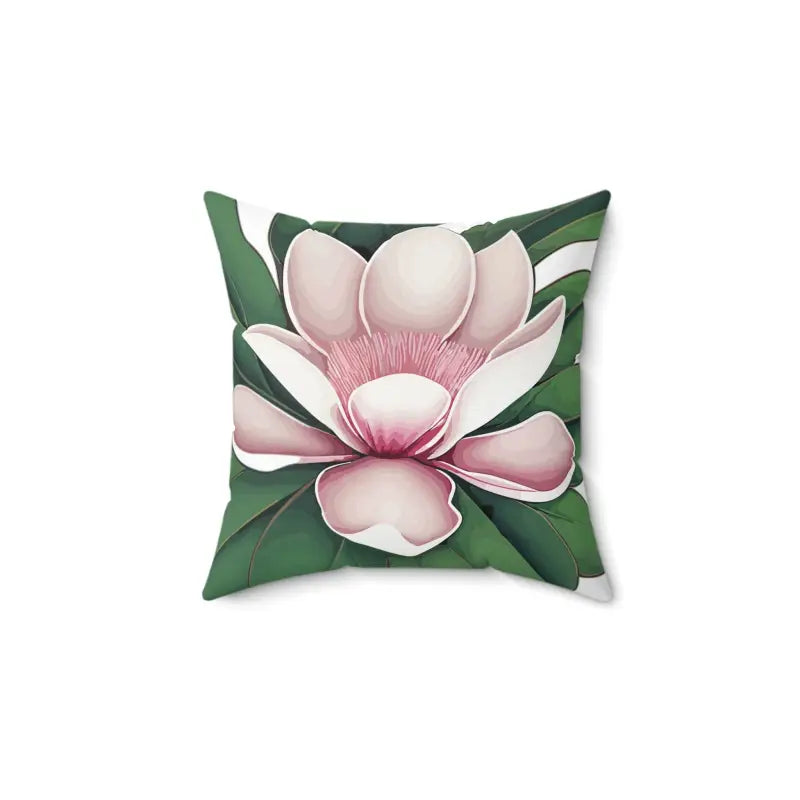 Elevate your Space with a Large Pink Magnolia Polyester Pillow - Home Decor