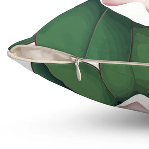 Large Pink Magnolia Spun Polyester Square Pillow - Dipaliz - Throw Pillows