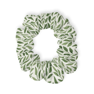 Chic Leaf Print Scrunchie Hair Accessory Floral Tie Stylish Gift for Her Nature Inspired Perfect All Occasions - Bands