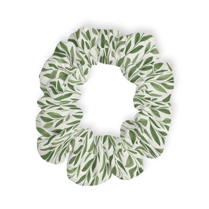 Chic Leaf Print Scrunchie Hair Accessory Floral Tie Stylish Gift for Her Nature Inspired Perfect All Occasions - Bands