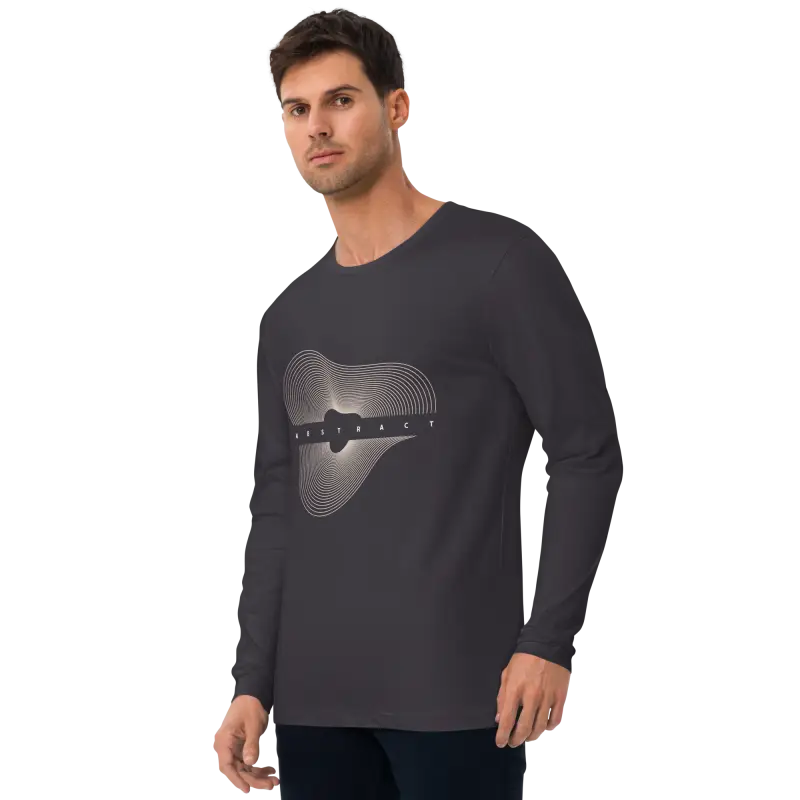 Chic Abstract Art Long Sleeve Fitted Tee for a Stylish Look - T-shirt