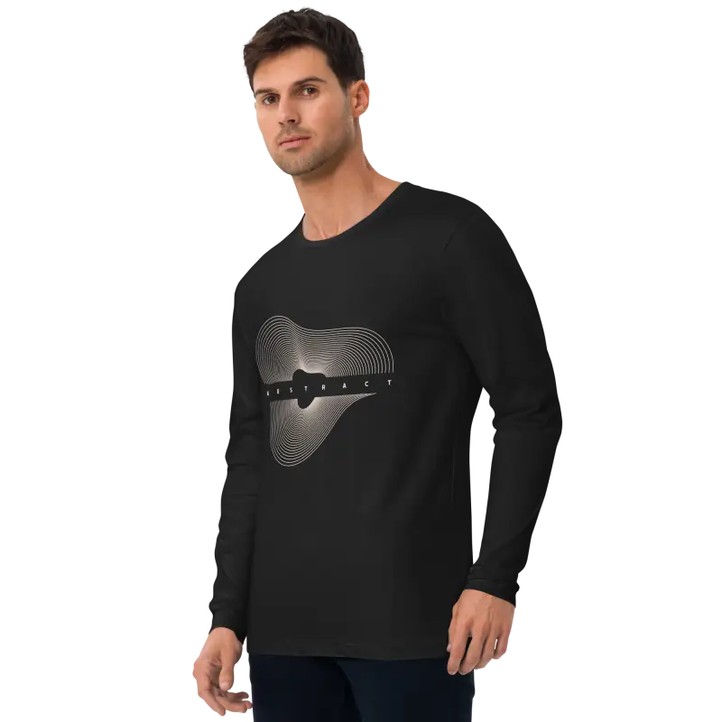 Chic Abstract Art Long Sleeve Fitted Tee for a Stylish Look - T-shirt